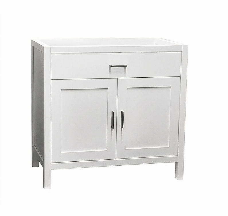 White Freestanding Bath Vanity Tip-Out Drawer Sink Cabinet