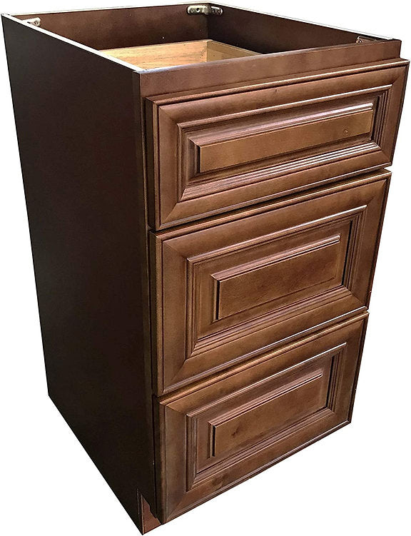 3 Drawers Bathroom Vanity Base in Maple Walnut 12" 18"