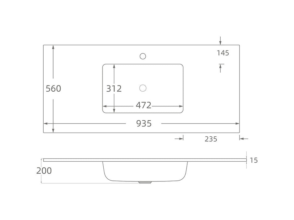 25" 31" 37" W x 22" D Solid Surface Polyurethane Resin Cappuccino Vanity Top