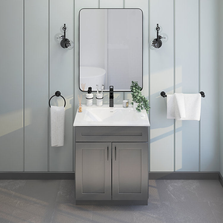 Bathroom Sink Base Vanity 24" 30" 36" Width in Grey Shaker