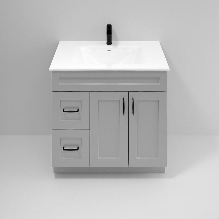 Bathroom Sink Base Vanity 24" 30" 36" Width in Light Grey Shaker