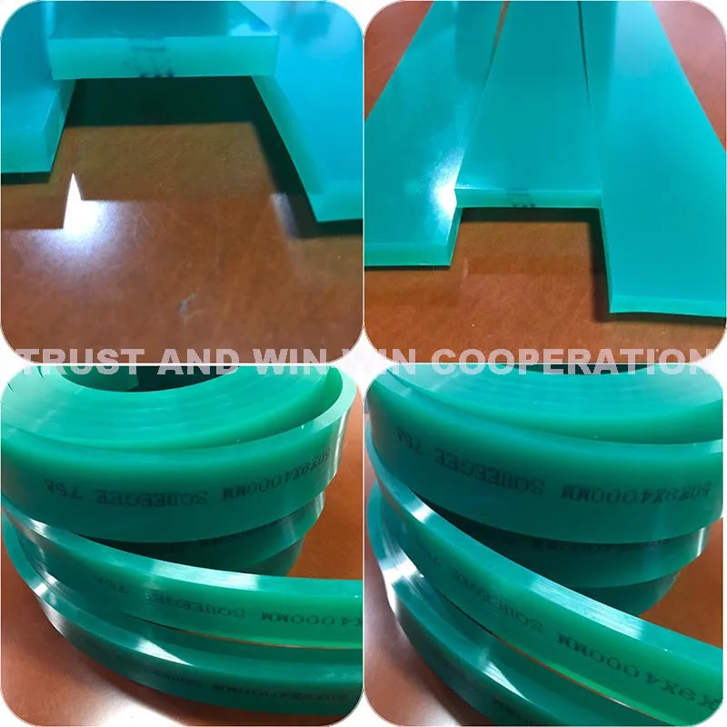 Green 50mm*9mm*4000mm!!! Screen Printing Flat Squeegee Rubber_75A Durometer